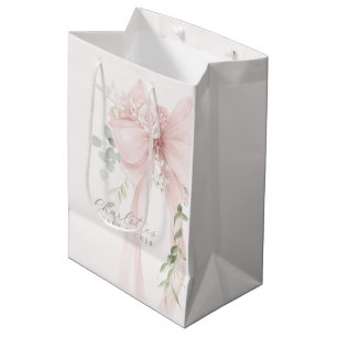 Baby in bloom Bow baby Shower Thank you Medium Gift Bag