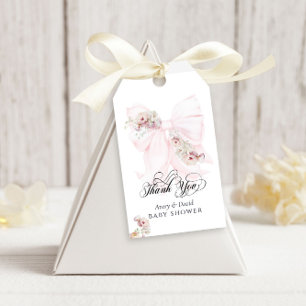Baby in Bloom Bow Spring Garden Girl Baby Shower Gift Tags