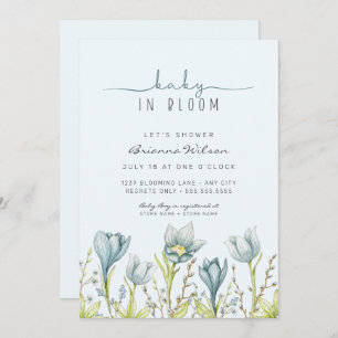 Baby in Bloom boy baby shower Invitation