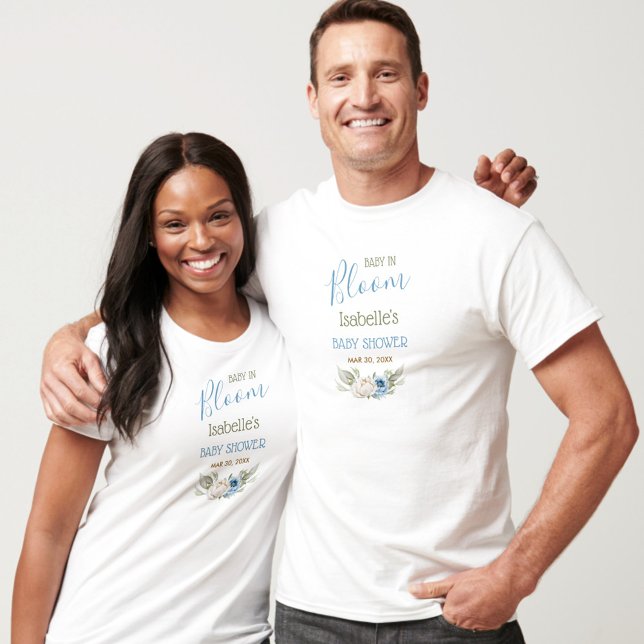 Baby In Bloom Boy Baby Shower Parents T-Shirt (Baby In Bloom Boy Baby Shower Parents T-Shirt)
