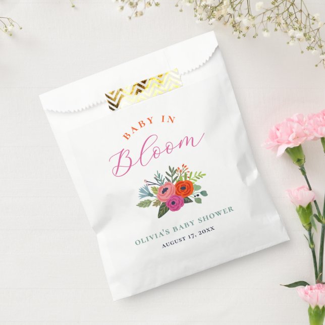 Baby in Bloom Bright Floral Baby Shower Favour Bag (Sealed)