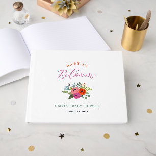 Baby in Bloom Bright Floral Baby Shower Guest Book