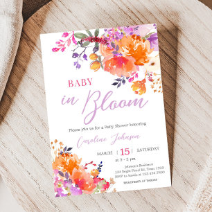 Baby in Bloom Bright Floral Baby Shower Invitation