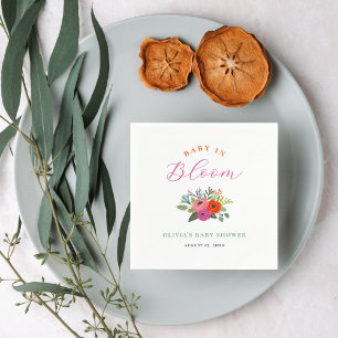 Baby in Bloom Bright Floral Baby Shower Napkin