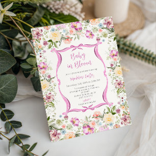 Baby in Bloom Bright Floral Garden Baby Shower  Invitation
