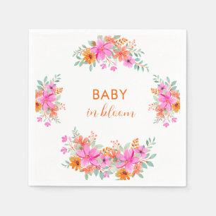 Baby in Bloom bright summer floral shower  Napkin