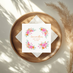 Baby in Bloom bright summer floral shower Napkin