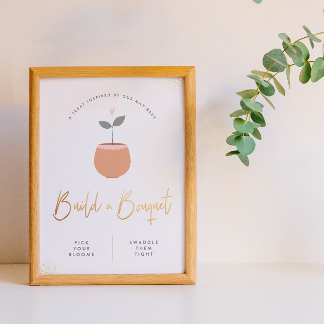 Baby In Bloom Build A Bouquet Baby Shower Sign (Sign Mock-up)