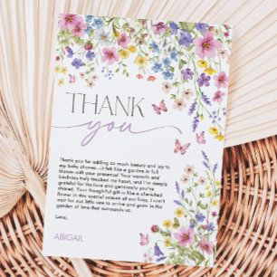 Baby in Bloom Butterfly Baby Shower Thank You Card