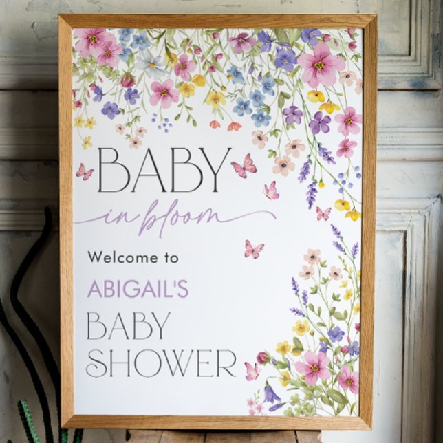 Baby in Bloom Butterfly Baby Shower Welcome 18x24 Poster (Baby in Bloom Butterfly Baby Shower Welcome 18x24 Poster)