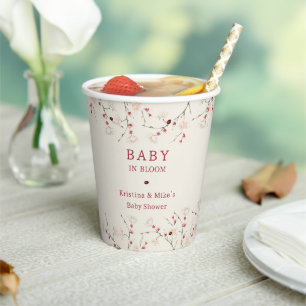 Baby in Bloom Cherry Blossom Baby Shower Paper Cups