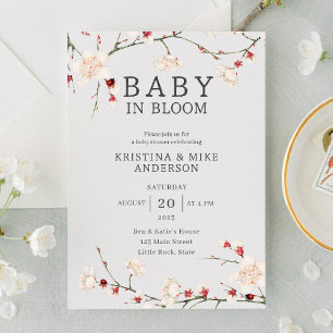 Baby in Bloom Cherry Blossom Shower Invitation