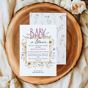 Baby in Bloom Chic Floral Baby Shower Invitation