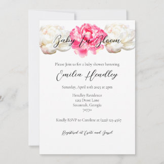 Baby In Bloom - Classic Peony Invitation