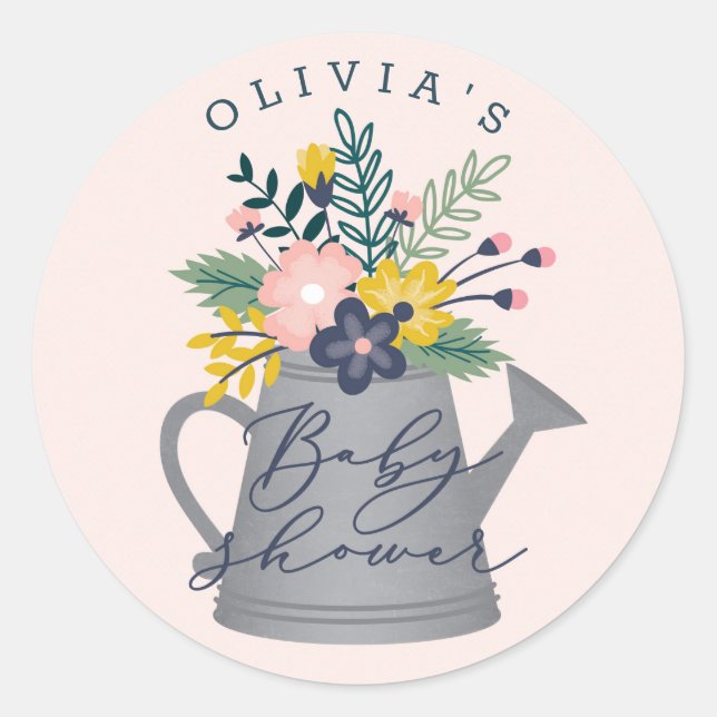 Baby in Bloom Classic Round Sticker (Front)