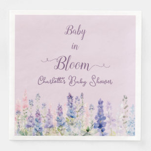 Baby In Bloom Colorful Lupine Flowers Baby Shower Napkin