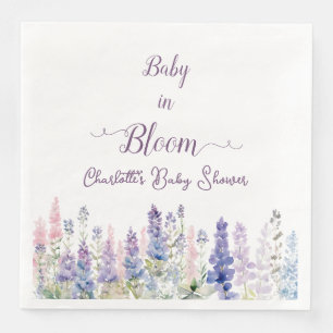Baby In Bloom Colorful Lupine Flowers Baby Shower Napkin