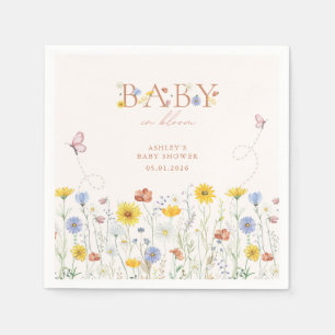 Baby In Bloom Colorful Wildflower Baby Shower Napkin