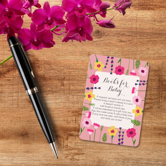 Baby In Bloom Colourful Floral Books For Baby Enclosure Card (Creator Uploaded)