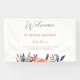 Baby in Bloom Cute Peach Garden Rustic Banner