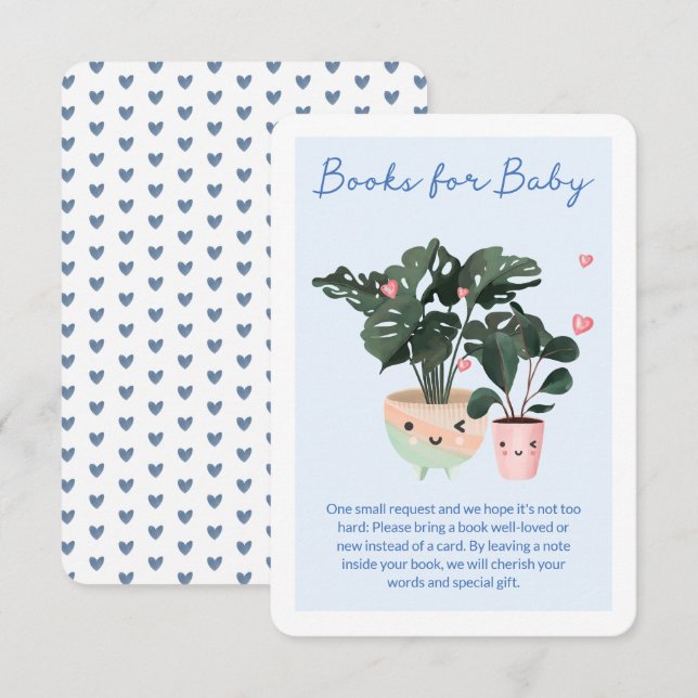 Baby In Bloom Cute Potted Plants Books For Baby Enclosure Card (Front/Back)