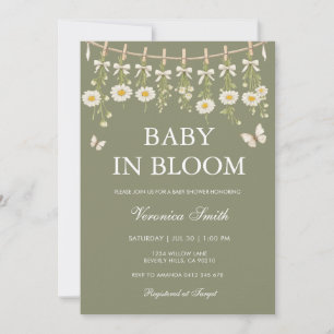  Baby in Bloom Daisy Flower Baby Shower  Invitation