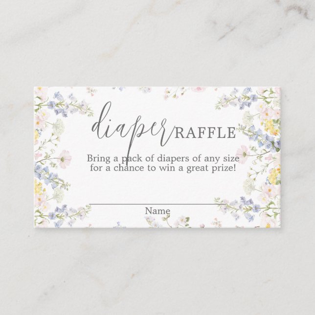 Baby in Bloom Diaper Raffle Enclosure Card (Front)