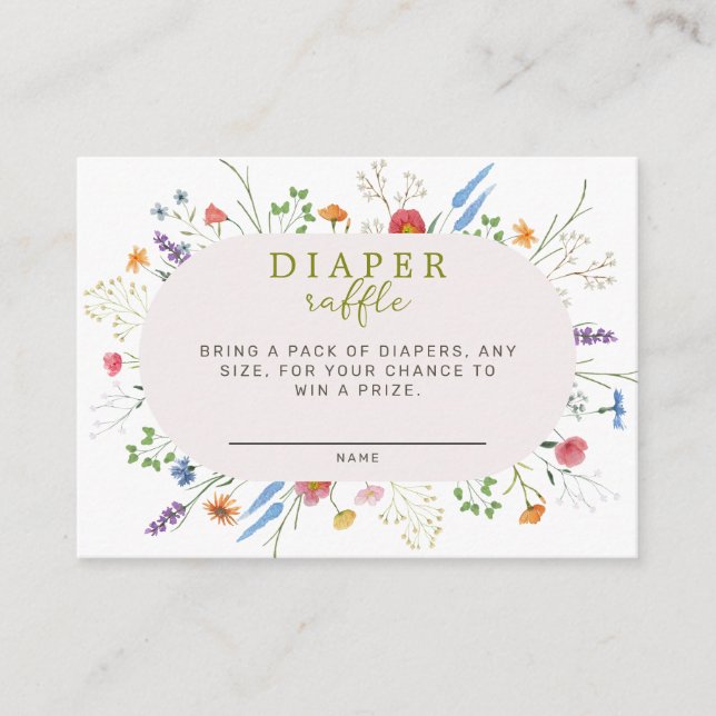 Baby In Bloom Diaper Raffle Enclosure Card (Front)