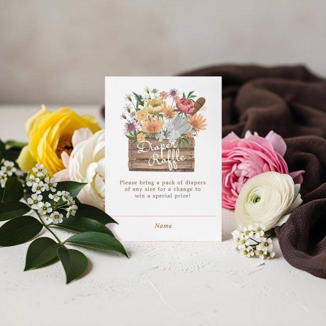 Baby in Bloom Diaper Raffle Summer Floral Garden Enclosure Card (Baby in Bloom Diaper Raffle Summer Floral Garden Enclosure Card)