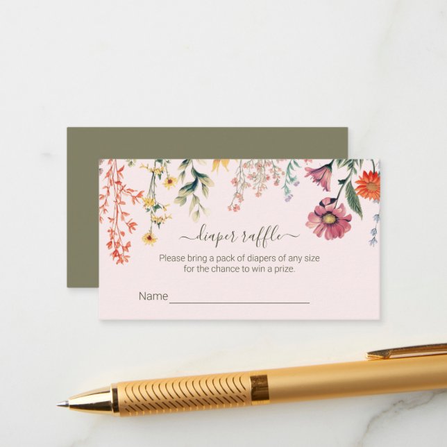 Baby in Bloom Diaper Raffle Tickets Enclosure (Front/Back In Situ)