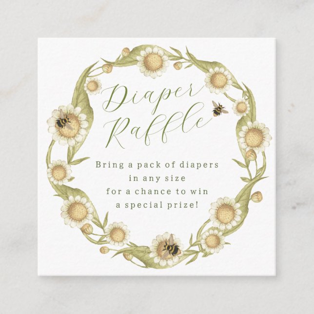 Baby in Bloom Diaper Raffle Wildflower Daisy Enclosure Card (Front)