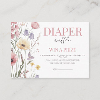 Baby in Bloom Diaper Raffle Wildflowers Enclosure Card