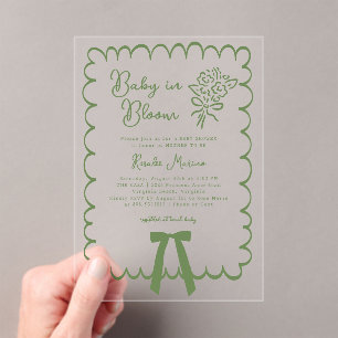 Baby in Bloom Doodle Baby Shower Invitation