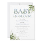 Baby In Bloom Dusty Blue Greenery Baby Shower