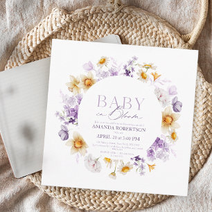 Baby in Bloom - Elegant Floral Baby Shower Invitation