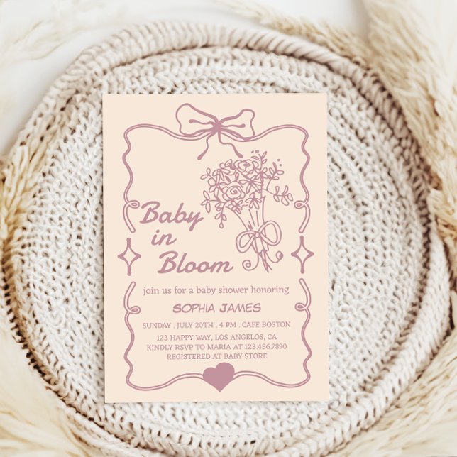 Baby in Bloom - Elegant Floral Baby Shower  Invitation (Creator Uploaded)