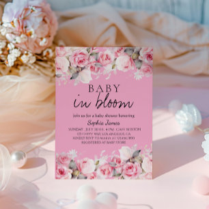 Baby in Bloom - Elegant Floral Baby shower  Invitation
