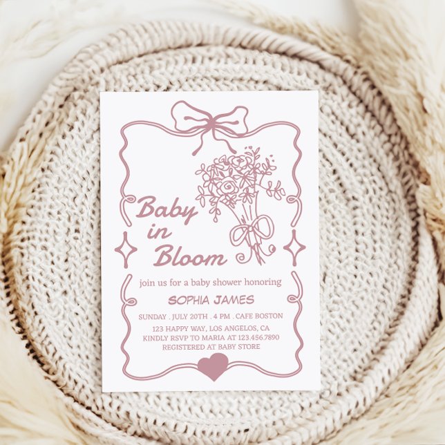 Baby in Bloom - Elegant Floral Baby Shower  Invitation (Creator Uploaded)