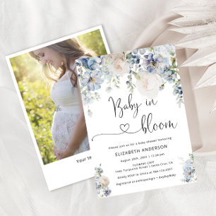 Baby in Bloom Elegant Floral Baby Shower Photo Invitation