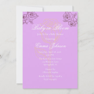 Baby in Bloom Elegant Rose Baby Shower Invitation