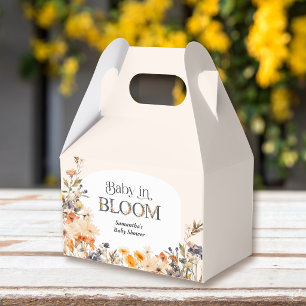 Baby in Bloom Elegant Watercolor Fall Wildflowers Favour Box