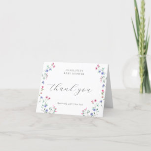Baby In Bloom   Elegant Wildflower Baby Shower Thank You Card