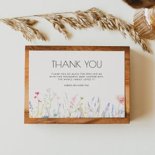 Baby in Bloom Elegant Wildflowers Baby Shower Thank You Card