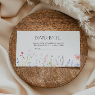Baby in Bloom Elegant Wildflowers Diaper Raffle Enclosure Card