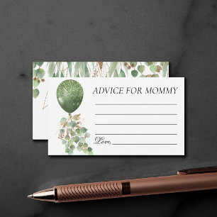 Baby in Bloom   Eucalyptus Balloon Mummy Advice Enclosure Card