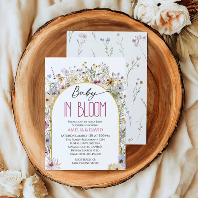 Baby in Bloom Floral Arch Baby Shower Invitation (Creator Uploaded)