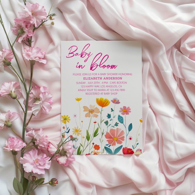 Baby in Bloom Floral Baby Shower - Elegant flowers Invitation (Creator Uploaded)