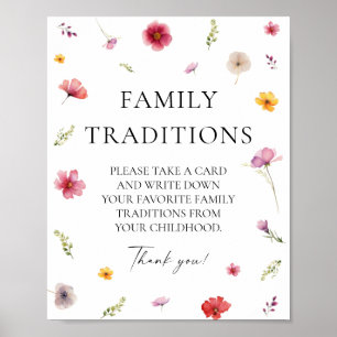 Baby in Bloom Floral Baby Shower Family Traditions Poster