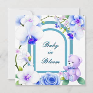 Baby in Bloom floral baby shower for a boy Invitation