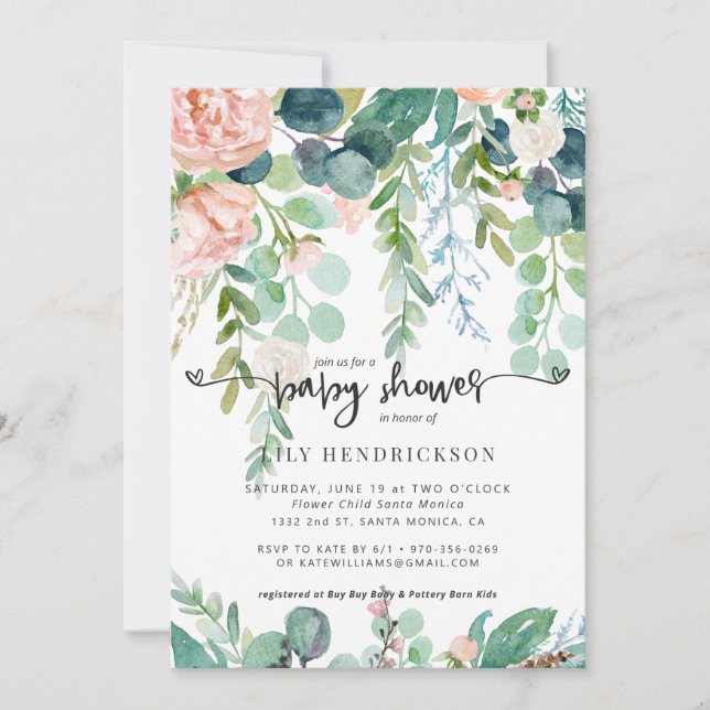 Baby in Bloom | Floral Baby Shower Invitation (Front)